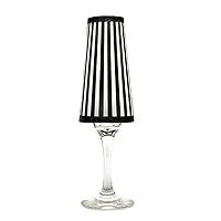 CS104 His Tux Design Paper Champagne Glass Shade, Black (Pack of 48)