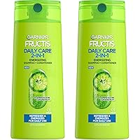 Garnier Fructis Fortifying 2-in-1 Shampoo and Conditioner for Stronger-Looking Hair with Touchable Softness, Daily Hair Care for Men and Women, Vegan, Paraben-Free 22 Fl Oz, 2 Count