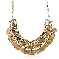 LUREME Vintage Engraved Coin Bib Statement Necklace Clavicle Necklace (01003295)