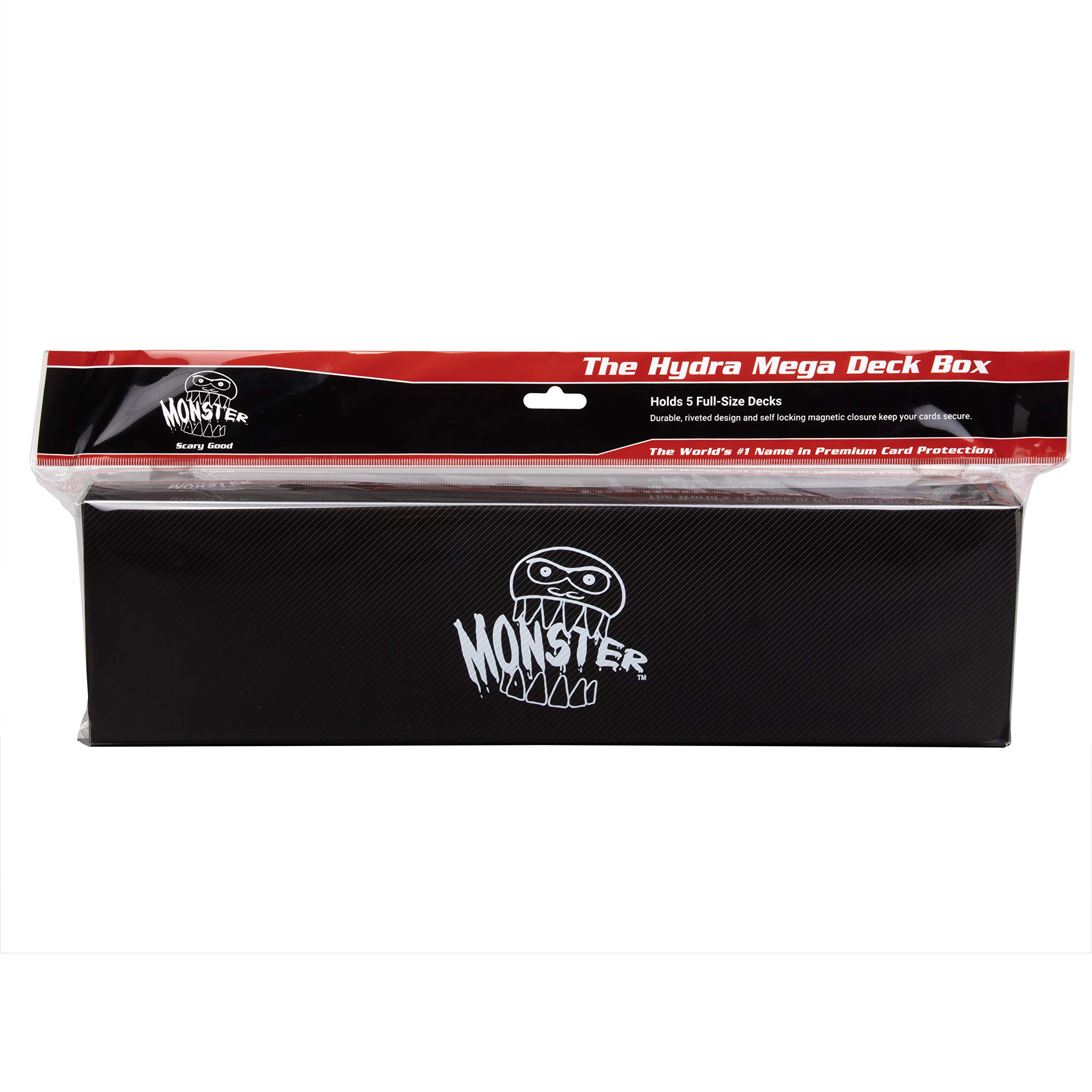 Monster Magnetic Hydra Five Deck Mega Storage Box(Black) - with 5 Removable Deck Trays for Gaming TCGs-Compatible with Yugioh, MTG, Magic The Gathering, Pokémon - Long Lasting, Durable Construction