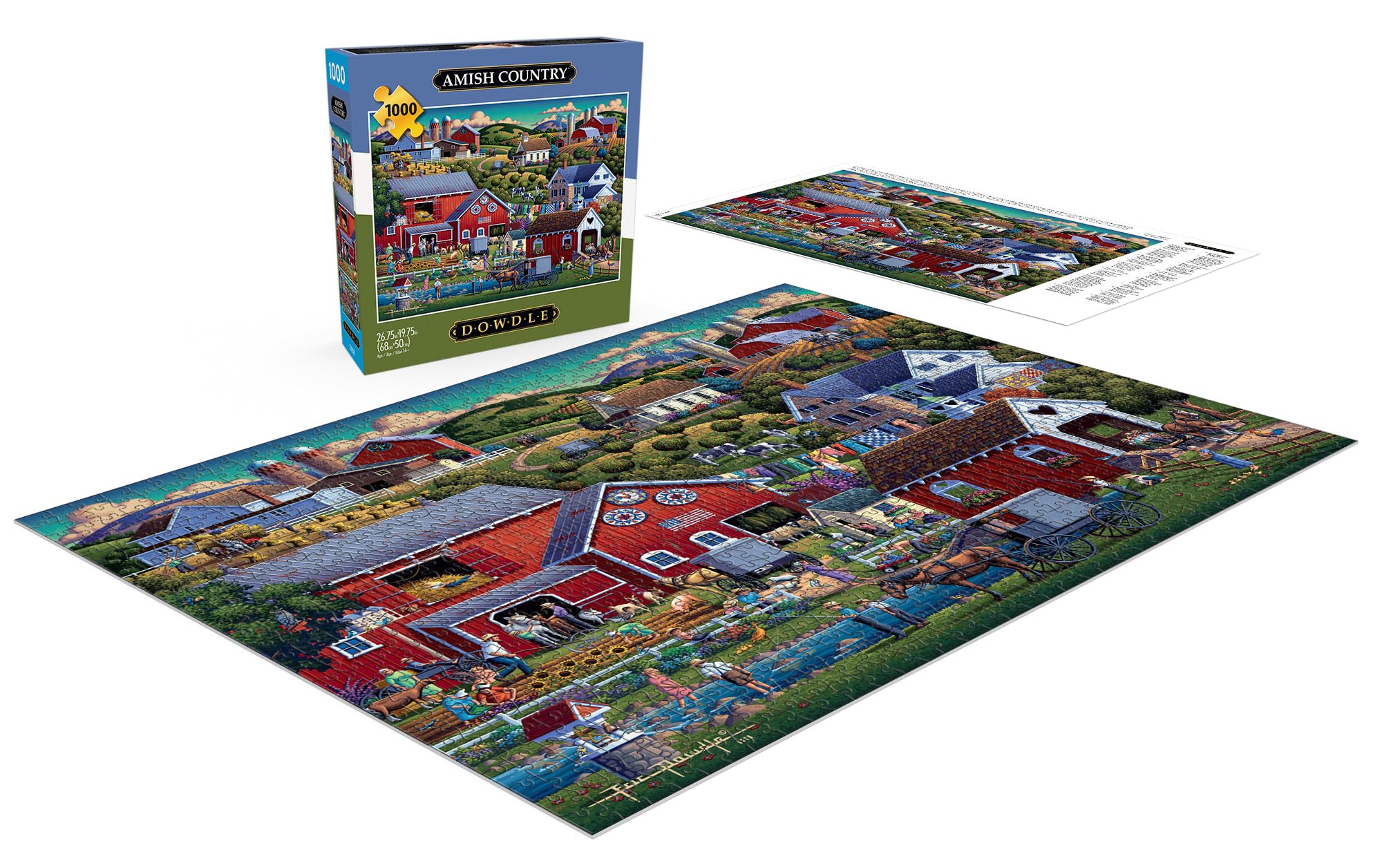 Buffalo Games - Dowdle - Amish Country - 1000 Piece Jigsaw Puzzle for Adults Challenging Puzzle Perfect for Game Nights - Finished Size 26.75 x 19.75