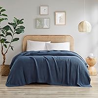 INK+IVY Bree Knit Throw Blanket for Bed, Sofa, and Couch, Lightweight, Breathable, Soft & Cozy Summer Blanket, King (108 in x 90 in), Indigo