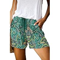 QUEEN PLUS Womens Casual Shorts Comfy Elastic Waist Drawstring Pocket Shorts Pants