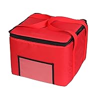 Sterno Insulated & Leak Proof Snack Tote, Label Window, for Hot & Cold, Red