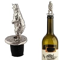 Wine Bottle Stopper, Stainless Steel Wine Saver Cork, Accessory Gift for Wine Lovers, Bear Reusable Wine Stopper