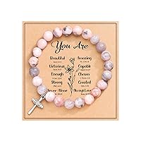 UPROMI Christian Gifts for Women, Cross Bracelet for Women Confirmation Gifts for Teen Girls