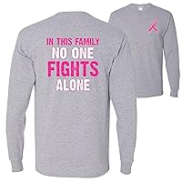 in This Family No One Fights Alone Breast Cancer Awareness Front&Back Mens Long Sleeves