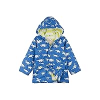 Hatley Boys' Color Changing Button-up Printed Rain Jacket