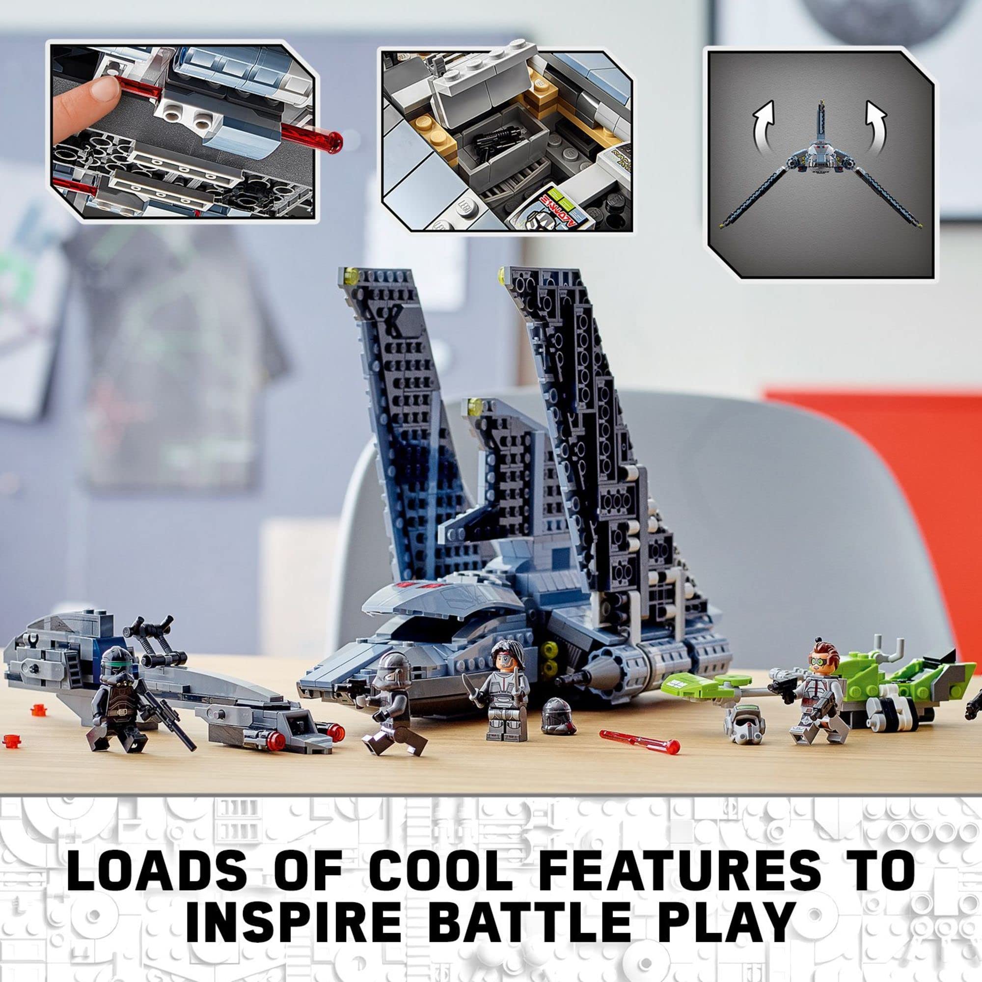LEGO Star Wars The Bad Batch Attack Shuttle 75314 Awesome Toy Building Kit with 5 Minifigures; New 2021 (969 Pieces)