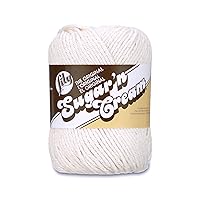 Lily Sugar 'N Cream The Original Solid Yarn, 2.5oz, Medium 4 Gauge, 100% Cotton - Ecru - Machine Wash & Dry