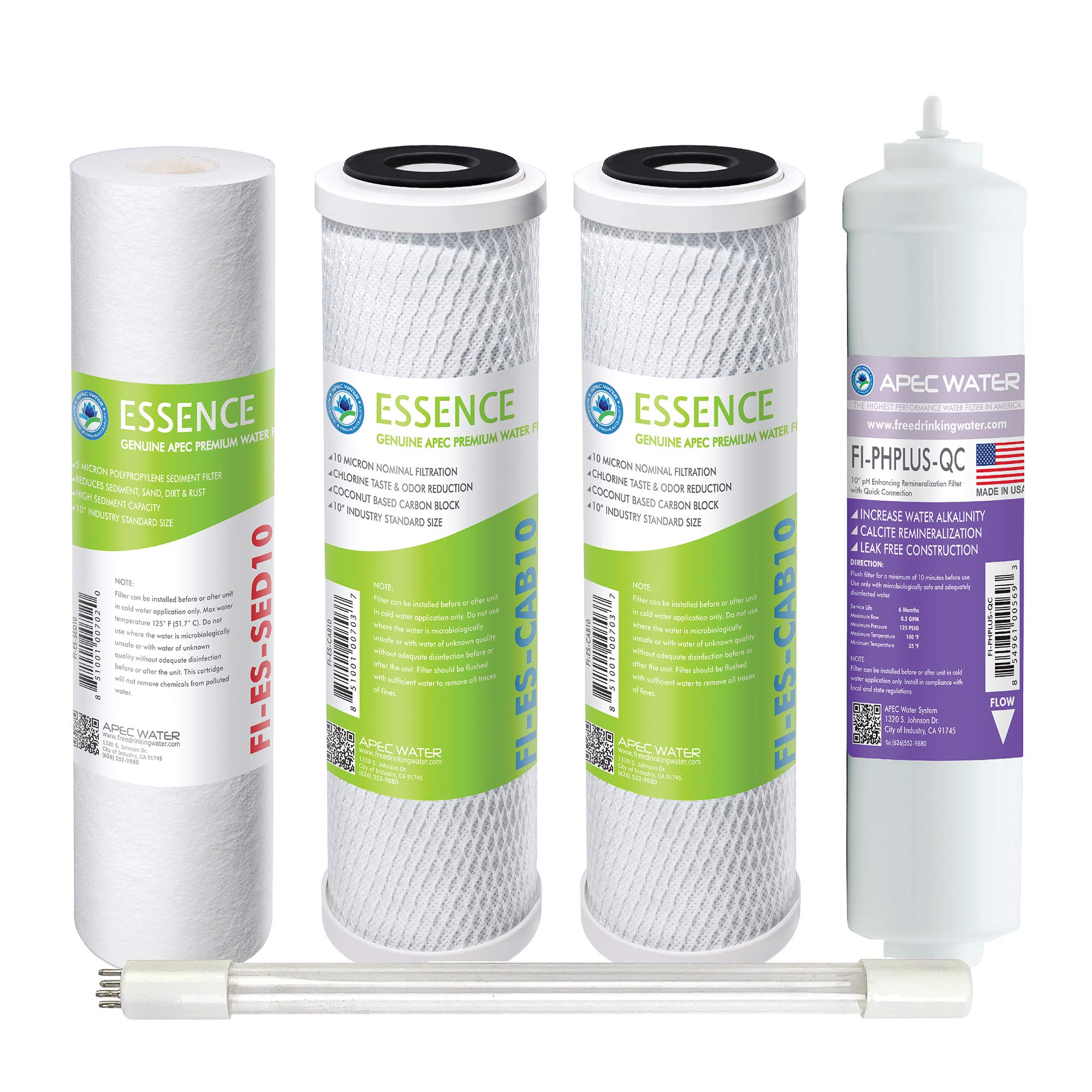 APEC Water Systems Filter-Set-ESPHUV-SSV2 High Capacity Replacement Cartridges for Essence Series ROES-PHUV75 Reverse Osmosis Water Filtration Syst...