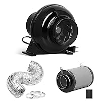 iPower 4 Inch 230 CFM Inline Ducting Ventilation Fan with Filter, Quiet Vent Blower for Hydroponics Grow Tent, Greenhouse Air Circulation, Upgrade