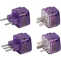 NEW! 4 Pieces AMERICA TRAVEL ADAPTER Pack for SOUTH and N. AMERICA; ARGENTINA CHILE PERU BOLIVIA URUGUAY COSTA RICA COLOMBIA USA MEXICO CANADA / WITH DUAL PLUG-IN PORTS AND BUILT-IN SURGE PROTECTORS