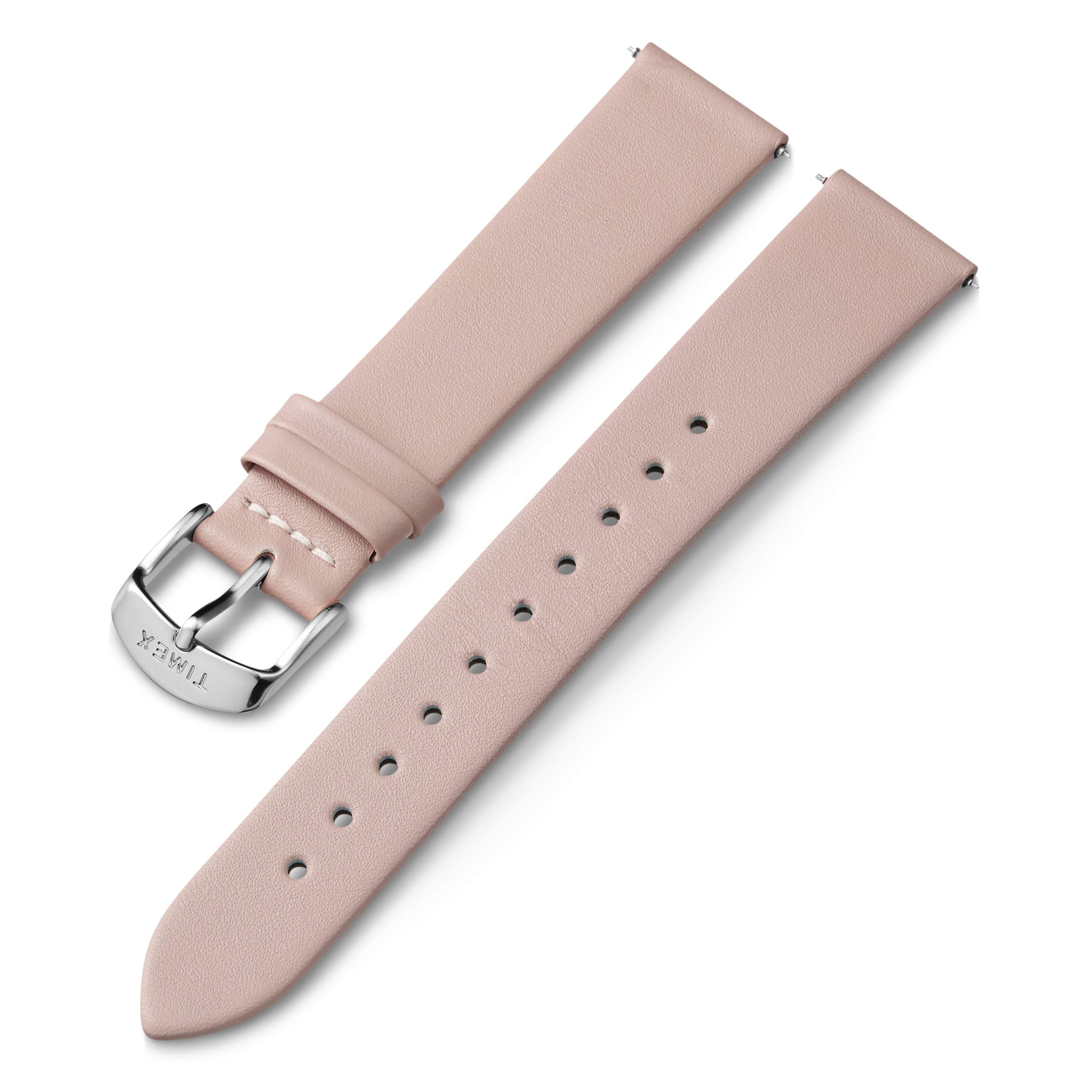Timex 18mm Genuine Leather Strap – Pink with Gold-Tone Buckle