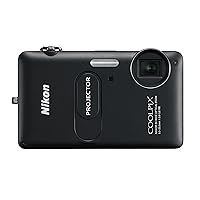 NIKON - Coolpix S1200pj Black 14.1-Megapixel Zoom Digital Camera with Built-In Projector