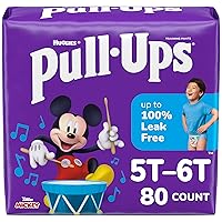 Pull-Ups Boys' Potty Training Pants, Size 5T-6T Training Underwear (46+ lbs), 80 Count (2 Packs of 40)