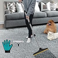 B-Land Carpet Rake for Pet Hair Removal, Reusable Pet Hair Remover with 60” Adjustable Long Handle, Carpet Scraper Dog Cat Hair Remover Tool for Rugs, Mats, Couch, Furniture