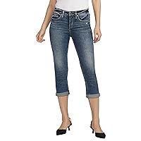 Silver Jeans Co. Women's Suki Mid Rise Curvy Fit Capri Jeans