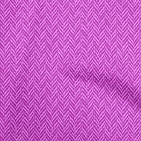 Cotton Silk Fuschia Pink Fabric Herringbone Pattern Fabric for Sewing Printed Craft Fabric by The Yard 42 Inch Wide