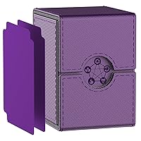 Purple Deck Box for MTG Cards, Trading Card Storage Box with 2 Dividers per Holder, Holds up to 110 Cards