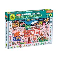 Mudpuppy Natural History Museum — 64 Piece Search & Find Puzzle Jigsaw Puzzle Featuring Present Day and Prehistoric Animals and Over 40 Hidden Images to Find for Ages 4+