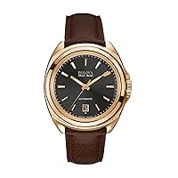 Bulova Accu Swiss 64B126 Mens Telc Brown Leather Strap Watch