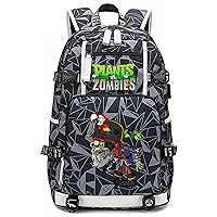 Game Plants vs. Zombies Backpack Shoulder Bag Bookbag School Bag Daypack Satchel Laptop Bag Color Grey15
