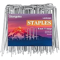 120 Pack Galvanized Landscape Staples Garden Stakes Plant Cover Stakes 6 Inch 11 Gauge Lawn Staples Fence Stakes Ground Stakes for Landscaping Securing Weed Barrier Fabric