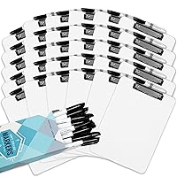 Small Dry Erase Board with Markers and Pen Holder (30 PCs Set) - 12.5 x 9 Inch Low Profile Mini Whiteboard Clipboards with Pen Holder, Classroom Essentials Easy to Clean Clipboards for Students