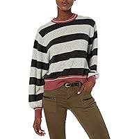 Splendid Women's Cashmere Long Sleeve Pullover Sweater, Light Heather Grey, XL