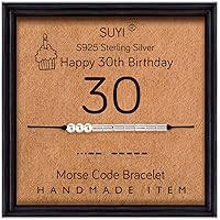 Suyi Morse Code Bracelet Birthday Gifts for Women Girls Sterling Silver Bracelet Birthday Jewelry for 12th 13th 14th 15th Sweet 16th 17th 18th 19th 20th 21st 25th 30th 40th 50th 60th 70th 80th