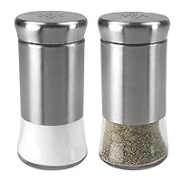 Home Basics 2 Piece Essence Salt & Pepper Shaker, Multicolored, Silver