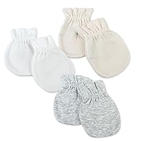 HonestBaby Multipack Baby Cap Hats and Mitts Sets No Scratch Mittens 100% Organic Cotton for Newborn Boys, Girls, Unisex