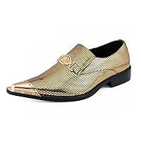 Amali Sparkling Smoking Slipper with Metal Tip - Men's Dress Shoes - Party Loafers for Men - Metallic Loafers For Men - Mens Disco Shoes - Designer Shoes
