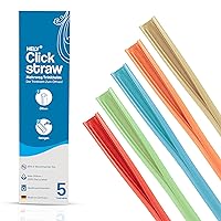 ALINK 12PCS Reusable Clear Pink Glitter Straws, 11 Long Hard