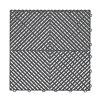 Ribtrax PRO Interlocking Garage Floor Tiles, 15.75 x 15.75-Inch, Slate Grey, 6 Piece Set