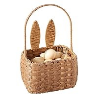 Easter Basket with Handle Kids Bunny Easter Baskets Rabbit Harvest Flower Girl Hunt Toy Mini Picnic Wine Woven Baby boy Gift Fruit Birthday Organizer Egg Dorothy Cute Cookies Beach Storage