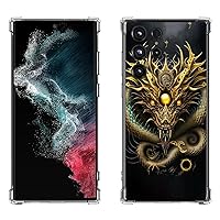 Galaxy S24 Ultra Case,Golden Dragon with Ball Drop Protection Shockproof Case TPU Full Body Protective Scratch-Resistant Cover for Samsung Galaxy S24 Ultra