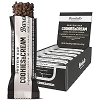 Protein Bars Cookies & Cream - 12 Count, 1.9oz Bars - Protein Snacks with 20g of High Protein - Chocolate Protein Bar with 1g of Total Sugars - On The Go Protein Snack & Breakfast Bars