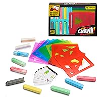 Chuckle & Roar - Sidewalk CHAWK! 40pc Activity Set - Outdoor Fun - Great on Any Hard Surface - Chawk and Stencils Included - Ages 4 and Up