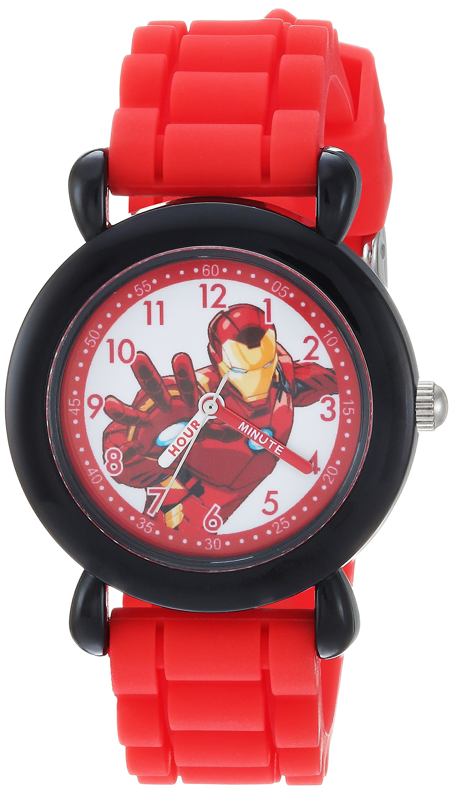 Marvel Captain America Kids' WMA000236 Avenger Analog Display Analog Quartz Red Watch