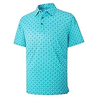 Golf Shirts for Men Dry Fit Performance Print Moisture Wicking Polo Short Sleeve Collared Shirt