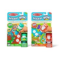 Melissa & Doug Sticker Wow!™ Dinosaur and Tiger Bundle: 2 24-Page Activity Pads, 2 Sticker Stampers, 600 Stickers, Arts and Crafts Fidget Toy Collectible Characters