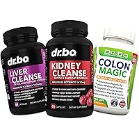 Kidney, Liver & Colon Cleanse Detox Support Supplement - Natural Bowel Cleanser Pills for Intestinal Bloating & Daily Constipation Relief - Help Bladder Control, Urinary Tract & Gallbladder Health