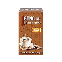 20 Boxes GanoOne 3 in 1 Reishi Mushroom Instant Coffee - with Organic Ganoderma Extract - Blend with Creamer and Sugar - Easy to Use 20 Single-Serve Sachets