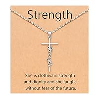 Cross Necklace for Women Christian Gifts for Mom/Daughter/Nana/Strength