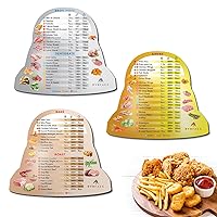 Air Fryer Magnetic Cheat Sheet Set, Air Fryer Accessories Multi Cooking Program Cook Times Chart, Instant Pot Air Fryer Frying Quick Reference Guide Magnet Sheets (Metallic)