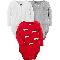 Carter's Baby Girls' 3-Pack Long Sleeve Original Bodysuits 9 Months
