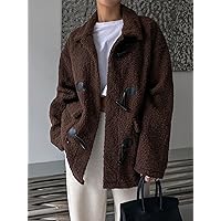 Women's Casual Jacket Fashion Beauty Drop Shoulder Duffle Teddy Coat Unique Comfortable Charming Lovely (Color : Chocolate Brown, Size : X-Large)
