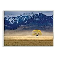 Stupell Home Décor Open Range Landscape with Tree Wall Plaque Art, 10 x 0.5 x 15, Proudly Made in USA